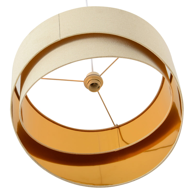 Lampadario a Soffitto Moderno a Sospensione E27 Ø50x136 cm  Beige e Oro-9