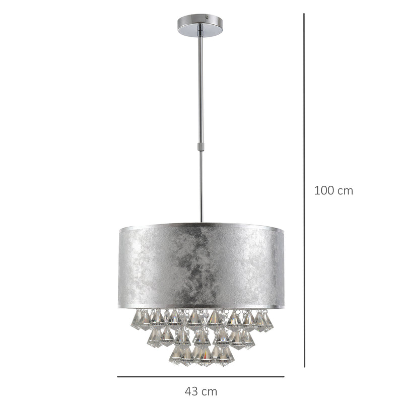 Lampadario a Soffitto Moderno 44 Pendenti in Vetro E14 Ø43x100 cm  Grigio-3