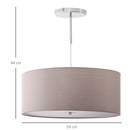 Lampadario a Sospensione con LED Dimmerabili 3 Colori 59x59x44 cm 36W Grigio Chiaro-3