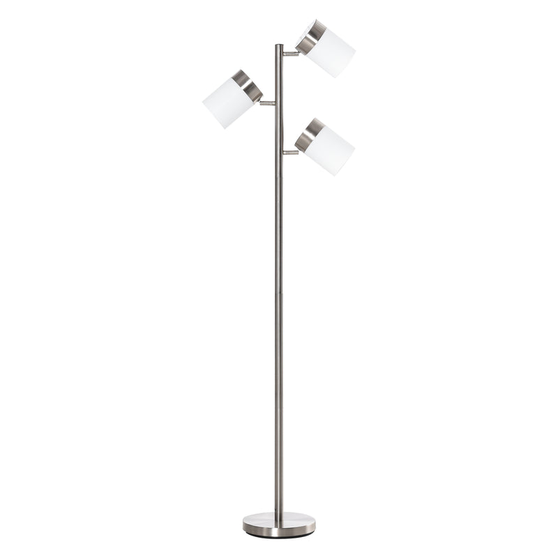 Lampada da Terra 3 Paralumi 38-52x25x165 cm E27 40W Argento-1