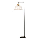 Lampada da Terra 44x34x154 cm in Metallo e Rattan Nero-1