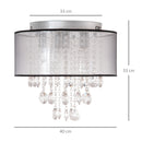 Lampadario Moderno a Gocce Ø40x33 cm E14 40W Paralume in Tessuto Argento-3