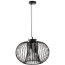 Lampadario Moderno Ø50x150 cm E27 in Metallo Nero-1