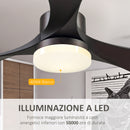 Ventilatore da Soffitto 3 Pale e Lampada LED Ø132x43 cm 6 Velocità Marrone-9