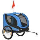 Rimorchio per Cani da Bicicletta Azzurro e Nero 130x90x110 cm -1