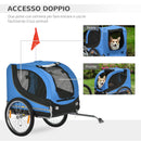 Rimorchio per Cani da Bicicletta Azzurro e Nero 130x90x110 cm -8