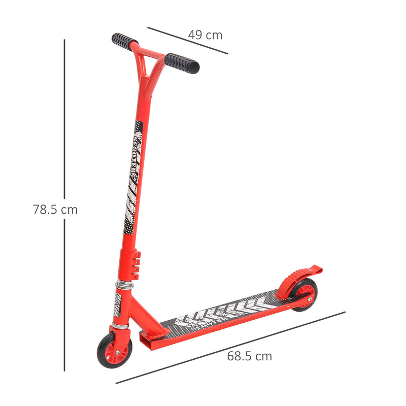 Monopattino 2 Ruote Pieghevole in Alluminio Rosso-3