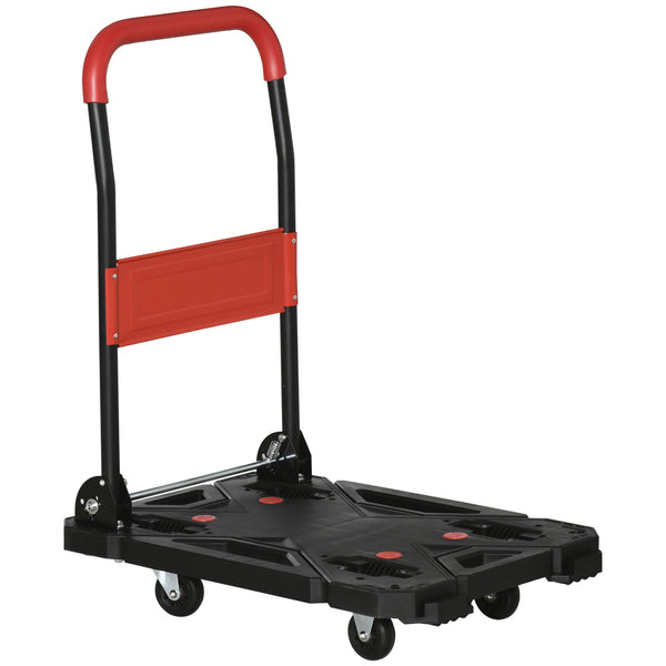 sconto Faltbarer Transportwagen 70x52,5x90 cm Max 150 Kg in Stahl und PP Schwarz und Rot