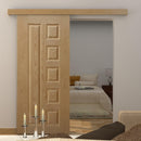 Binario per Porte Scorrevoli con Kit di Accessori Stile Rustico in Legno 200 cm -4