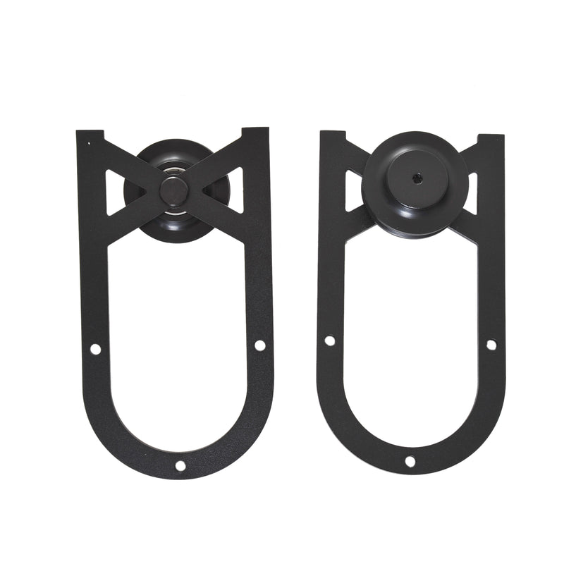 Binario per Porte Scorrevoli con Kit di Accessori in Acciaio Nero 100 cm sm 110mm -4