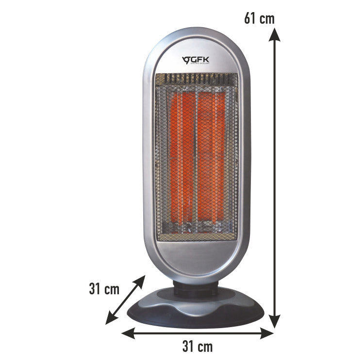 Stufa Elettrica al Carbonio 900W 2 Elementi Grigia-3