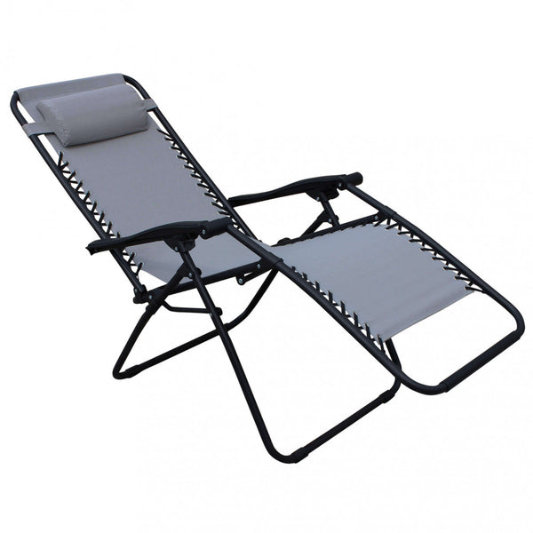 Zero Gravity Reclining Folding Liegestuhl 88x65x110 h cm in Stahl und hellgrauem Textilene prezzo