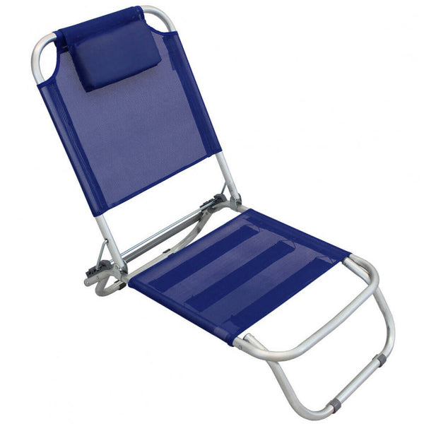 Verstellbarer Spiaggina 56x47x20/72 h cm aus Aluminium und blauem Textilene acquista