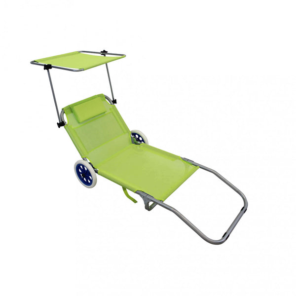 Spiaggina Stahl Klappwagen mit Dach 145x52x62 h cm in Blue Textilene sconto