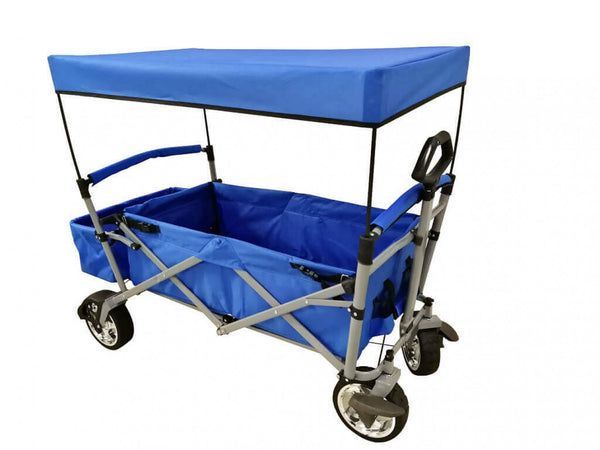 sconto Baja Faltbarer Trolley mit Baldachin 61x125x99 h cm in Blue Steel