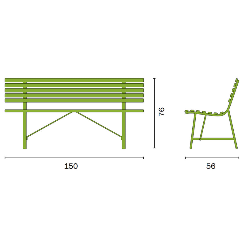 Panca da Giardino in Ferro 3 Posti 150x56x76cm Vorghini Gallipoli Antracite-3