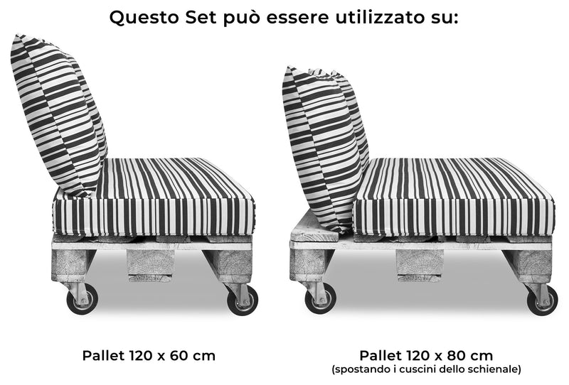 Cuscini per Pallet 120x80 cm Seduta e Schienale in Similpelle Mariotti Belem Bianco-4