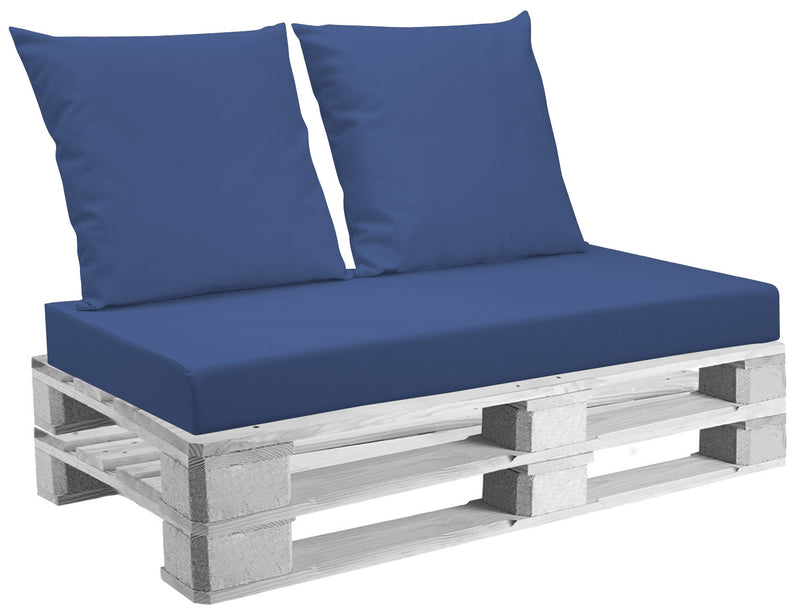 Cuscini per Pallet 120x80 cm Seduta e Schienale in Similpelle Mariotti Belem Blu-1