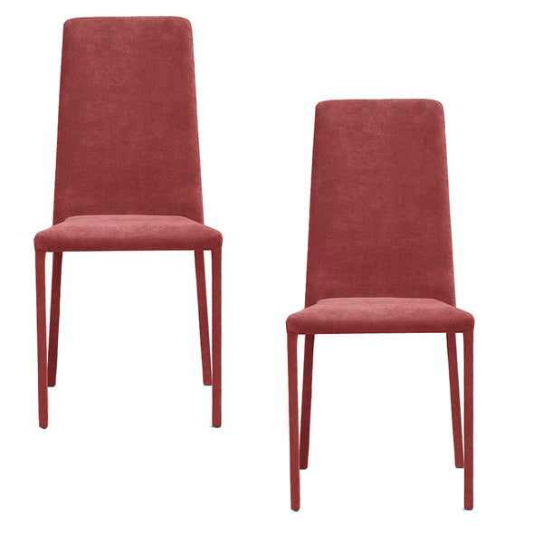 Set 2 sedie Imbottite 45x52x91 cm In Tessuto Savoy  Betty Plus Rosso sconto