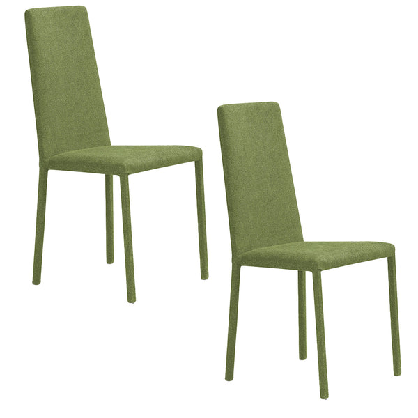 acquista Set 2 sedie Imbottite 45x52x91 cm In Tessuto Savoy  Betty Plus Verde Lime