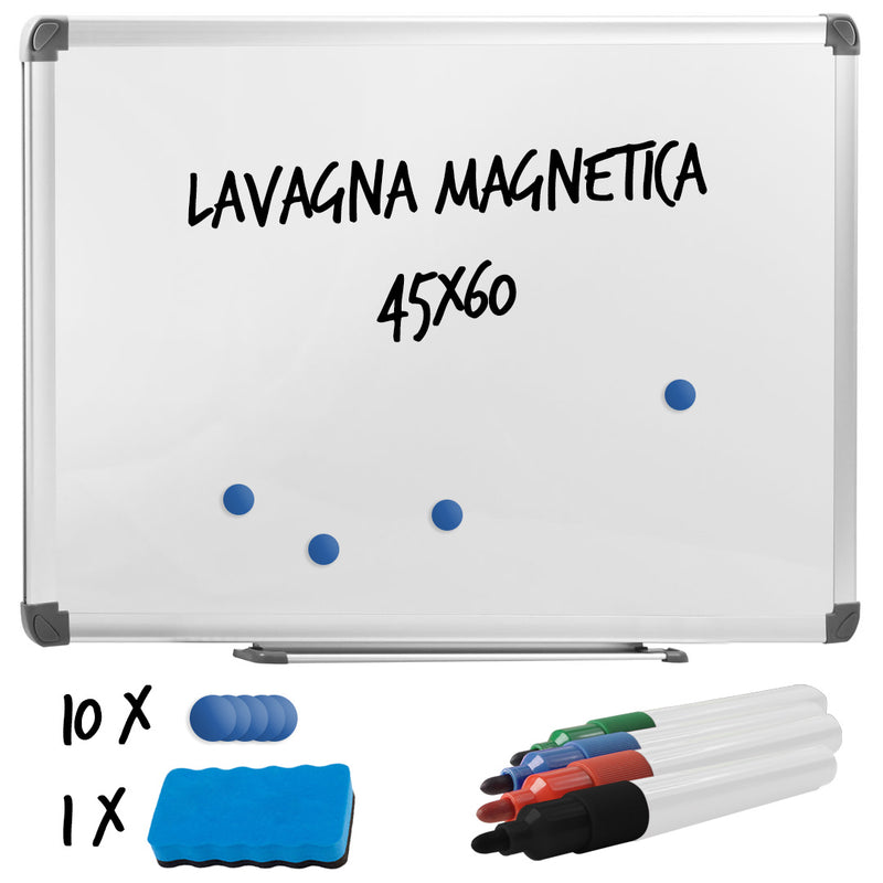 Lavagna per Ufficio Magnetica 60x45 cm in Alluminio Silver-3