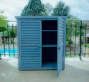 Armadio Porta Attrezzi da Giardino 3 Ripiani 87x47xH95 cm in Legno Cunninghamia  lanceolata Blu-2