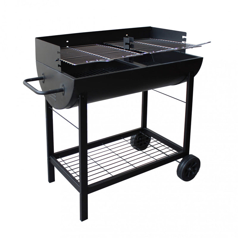 Barbecue a Carbonella 100x47x94 h cm in Acciaio Nero-1