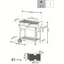 Barbecue a Carbonella 100x47x94 h cm in Acciaio Nero-7