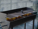 Barbecue a Carbonella 100x47x94 h cm in Acciaio Nero-8