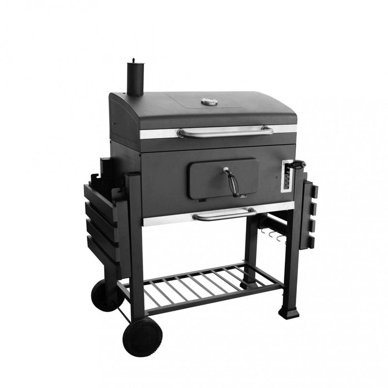 Barbecue a Carbonella 160x65x107,5 h cm in Metallo Nero-3