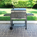 Barbecue a Carbonella 160x65x107,5 h cm in Metallo Nero-9