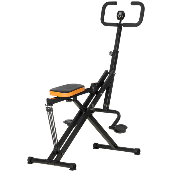 Total Crunch Fitness Pieghevole 90x63x124-136 cm con Monitor LCD in Acciaio e PU Nero prezzo