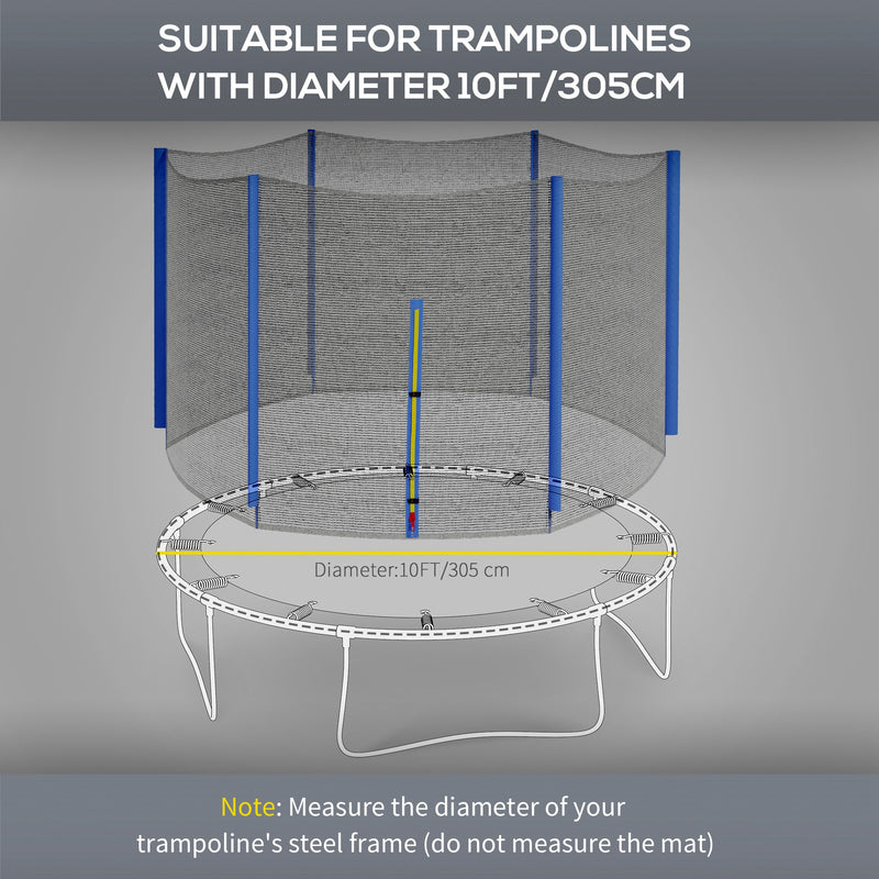 Rete di Protezione per Trampolini a 6 Pali con Ingresso con Cerniera Ø305x180 cm in PE Nero e Blu-4