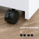 Carrello Salvaspazio Multiuso 42,5x20,3x66,7 cm in Legno MDF e Ruote Bianco-5