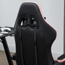 Sedia da Gaming Ergonomica 65x65x121-129 cm in Similpelle Rosa e Nero-8