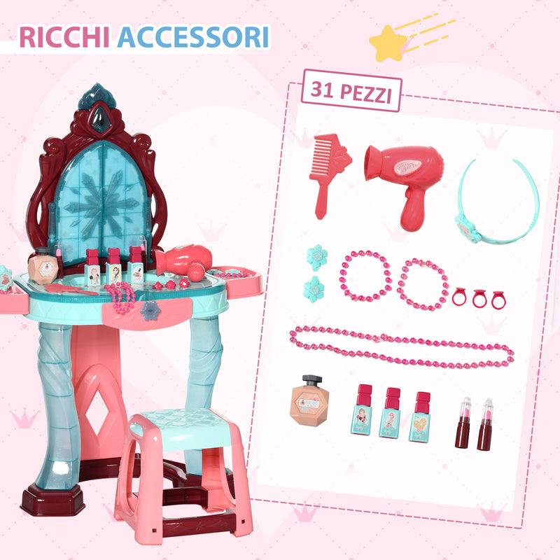 Set Toeletta con Sgabello per Bambini con Luci Musica e Accessori-5