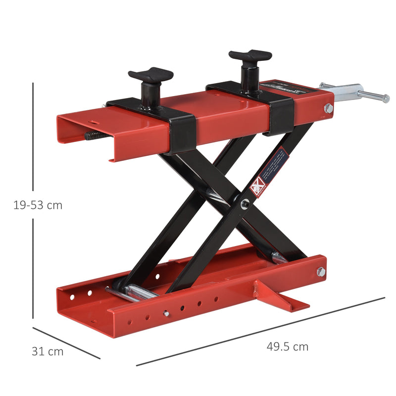 Cavalletto Alzamoto a Forbice 49,5x31x19-53 cm Regolabile in Metallo Rosso-3