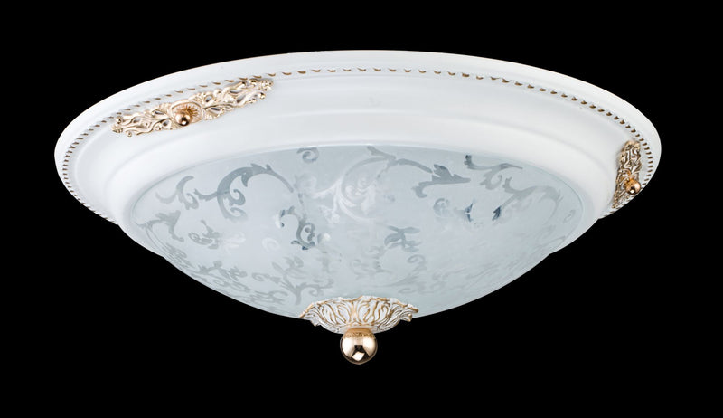 Plafoniera Ceiling & Wall in Metallo Diametrik Bianco con Oro-3