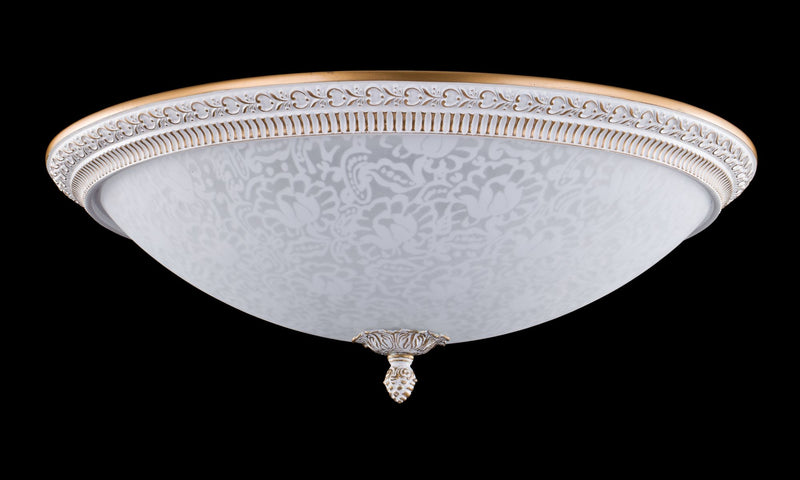 Plafoniera Ceiling & Wall in Metallo Pascal Bianco con Oro-4