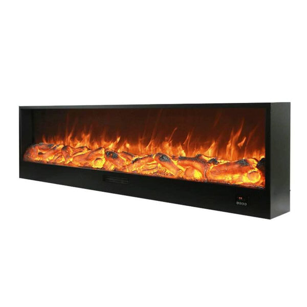 sconto Elektrischer Einbaukamin 50,7 x 20 x 180 cm 1500 W Flammeneffekt Sined Amiata Schwarz