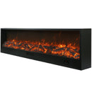 Camino Elettrico da Incasso 50,7x20x300 cm 1500W Effetto Fiamma Sined Etna Nero-1