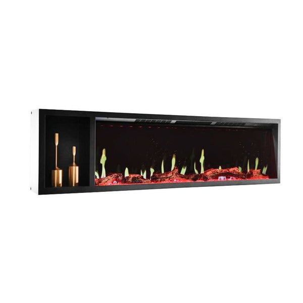 acquista Elektrischer Einbaukamin 50x18x190 cm 1500W Flammeneffekt Sined Stromboli Schwarz