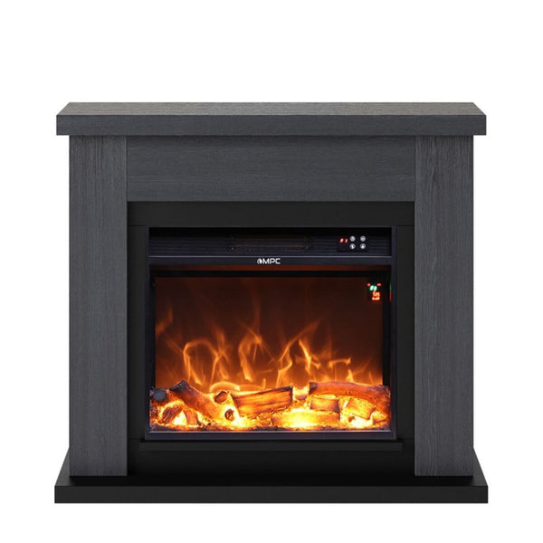 online Camino Elettrico da Pavimento 99x88,3x25 cm Effetto Fiamma 1500W Sined Asciano Grigio