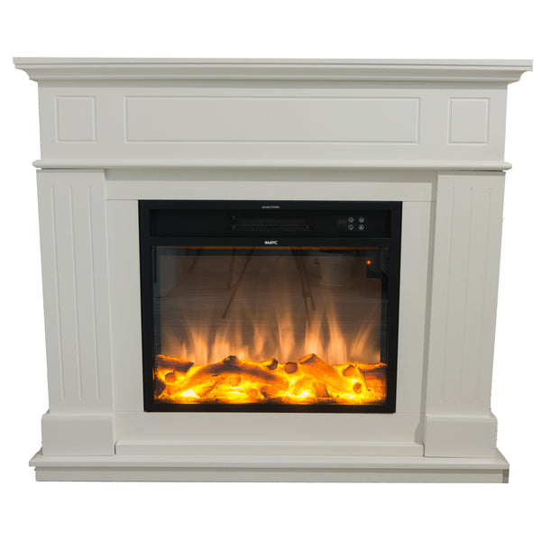 prezzo Camino Elettrico da Pavimento 110x95x25 cm Effetto Fiamma 1500W Sined Pienza Bianco