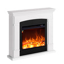 Camino Elettrico da Pavimento 107,2x95,2x24,5 cm Effetto Fiamma 1500W Sined Siena Bianco-3