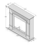 Camino Elettrico da Pavimento 107,2x95,2x24,5 cm Effetto Fiamma 1500W Sined Siena Bianco Crema-5