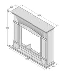 Camino Elettrico da Pavimento 107,2x95,2x24,5 cm Effetto Fiamma 1500W Sined Siena Rovere-5