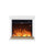 Camino Elettrico da Pavimento 75x67,8x24,5 cm Effetto Fiamma 1500W Sined Sorano Bianco