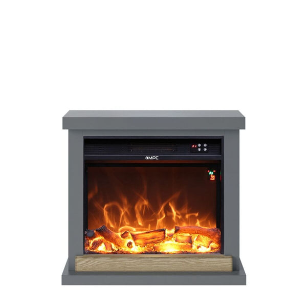 acquista Camino Elettrico da Pavimento 75x67,8x24,5 cm Effetto Fiamma 1500W Sined Sorano Grigio Scuro