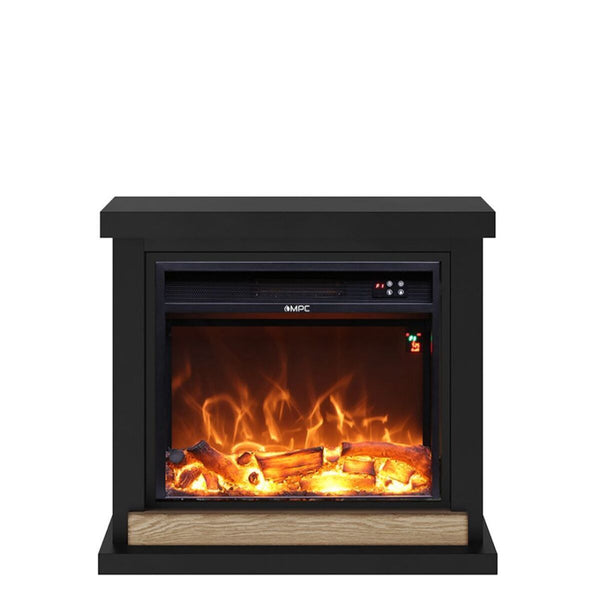 sconto Camino Elettrico da Pavimento 75x67,8x24,5 cm Effetto Fiamma 1500W Sined Sorano Nero